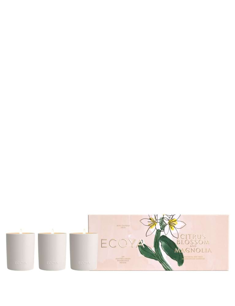 ECOYA Limited Edition Citrus Blossom & Magnolia Mini Ceramic Candle Trio Set